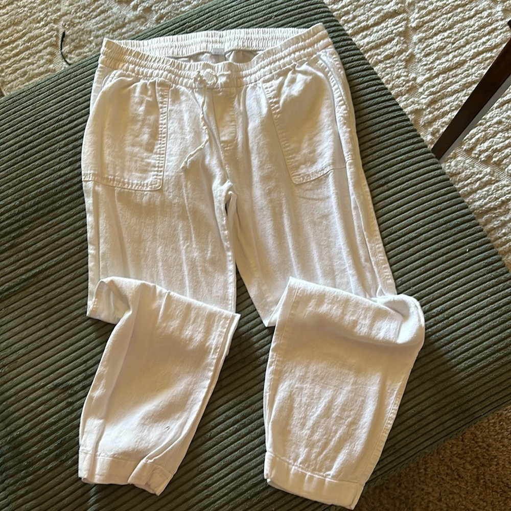 Old Navy white linen pants